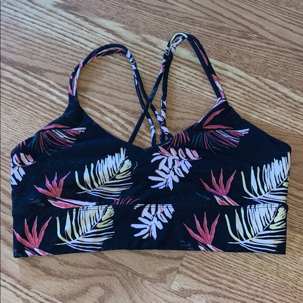 Blue floral sports bra